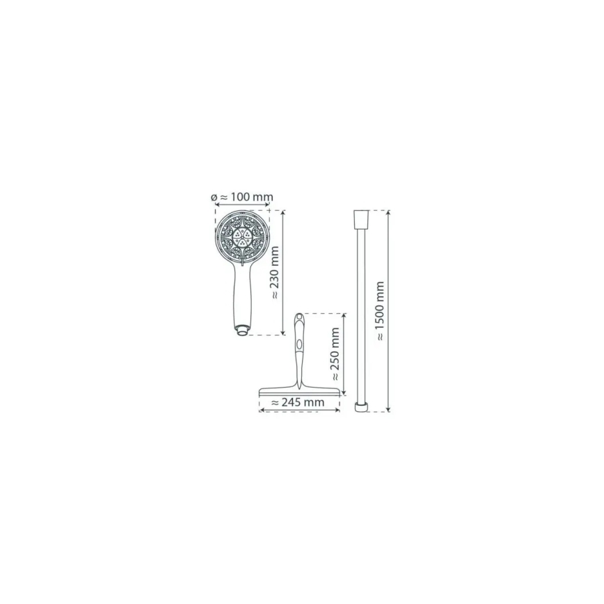 Schütte 64197 - Duschset i blank krom + glasraka