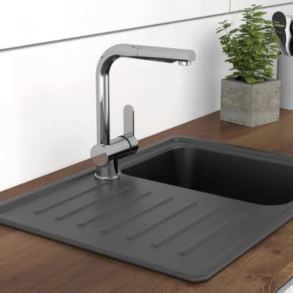 Schütte 79700 - Köksblandare med utdragbar handdusch LONDON blank krom