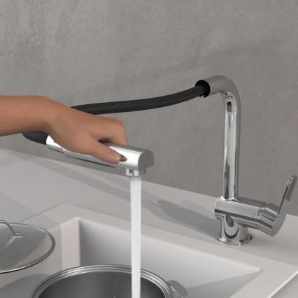Schütte 79700 - Köksblandare med utdragbar handdusch LONDON blank krom