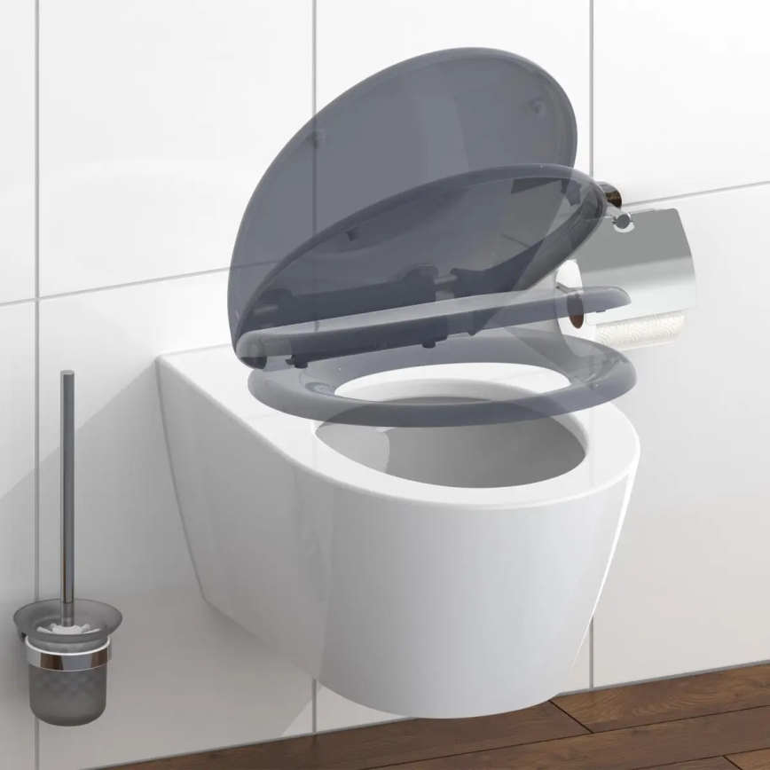 Schütte 82304-A - Toalettsits ANTRACIT SoftClose i duroplast