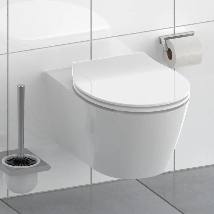 Schütte 82700 - Toalettsits SLIM vit med mjukstängning, duroplast