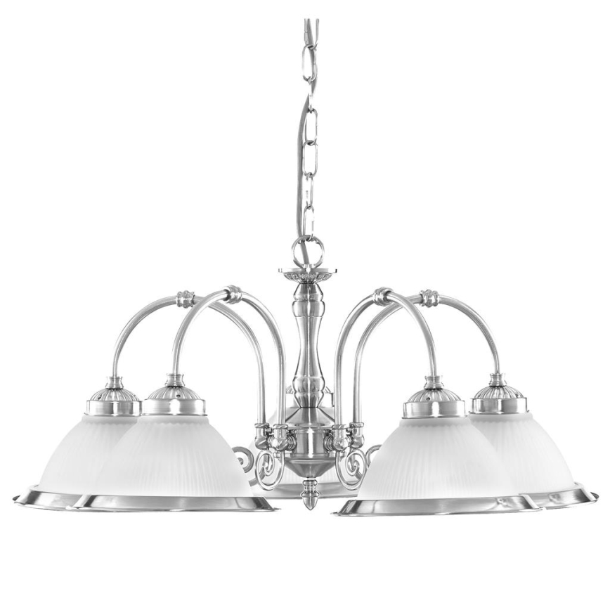 Searchlight - Ljuskrona på kedja AMERICAN DINER 5xE14/60W/230V skinande krom