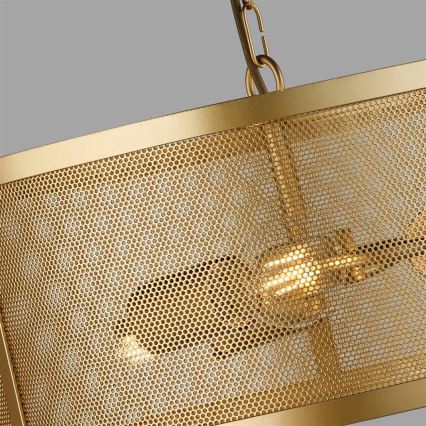Searchlight 12483-3GO - Ljuskrona med kedja FISHNET 3xE27/60W/230V guld