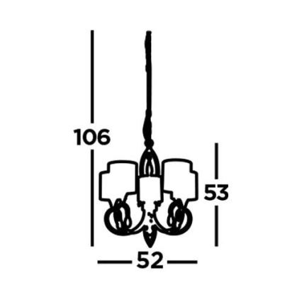 Searchlight - Ljuskrona på kedja ALBERTO 5xE14/60W/230V