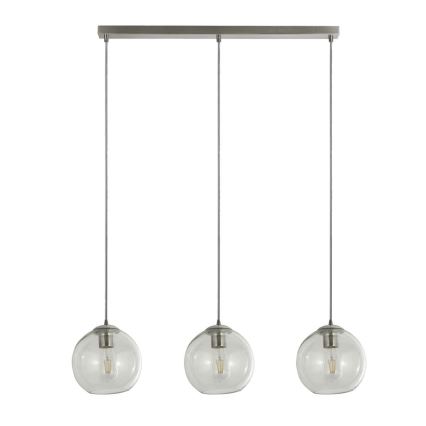 Searchlight - Ljuskrona med textilsladd PENDANT 3xE27/40W/230V matt krom