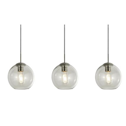 Searchlight - Ljuskrona med textilsladd PENDANT 3xE27/40W/230V matt krom