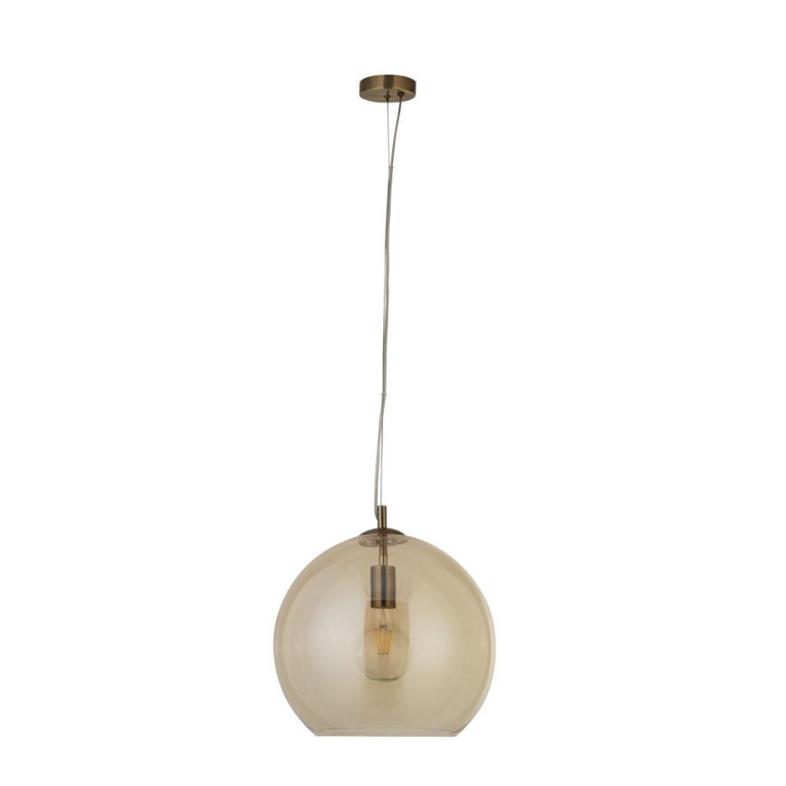 Searchlight - Ljuskrona med textilsladd BALLS 1xE27/60W/230V mässing