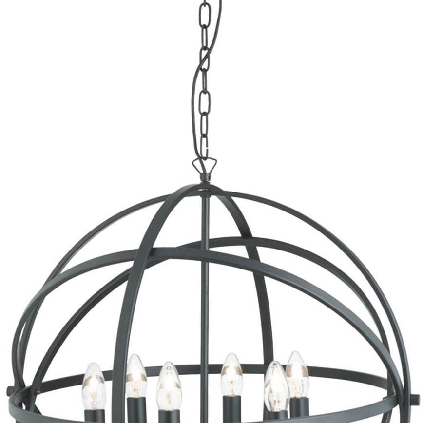 Searchlight - Kedjehängd ljuskrona ORBIT 6xE14/60W/230V svart