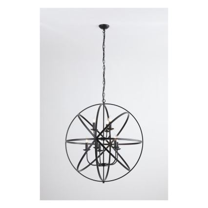 Searchlight - Ljuskrona med kedja ORBIT 8xE14/60W/230V svart