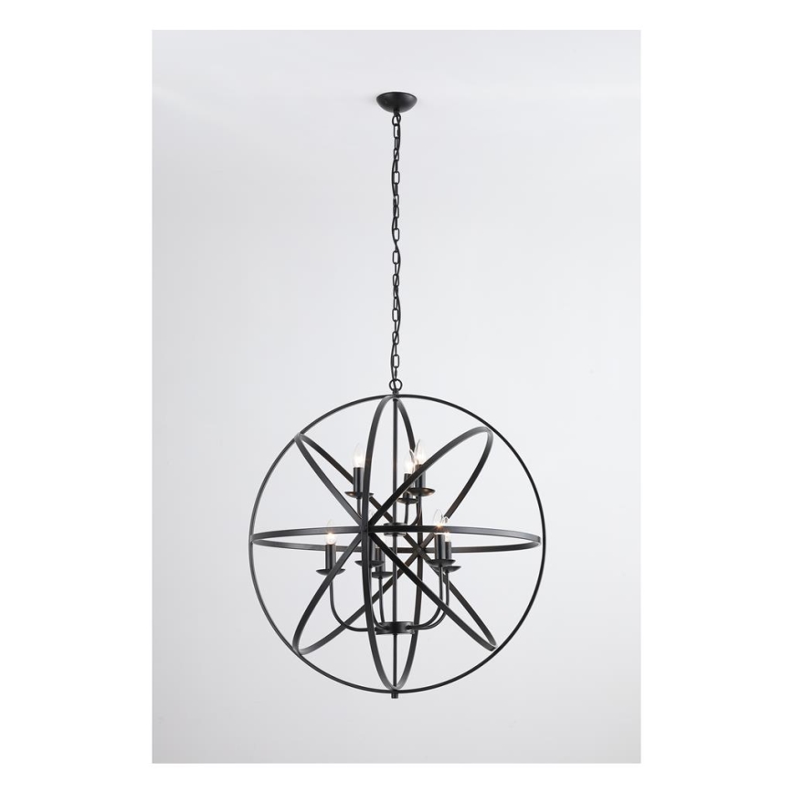 Searchlight - Ljuskrona med kedja ORBIT 8xE14/60W/230V svart