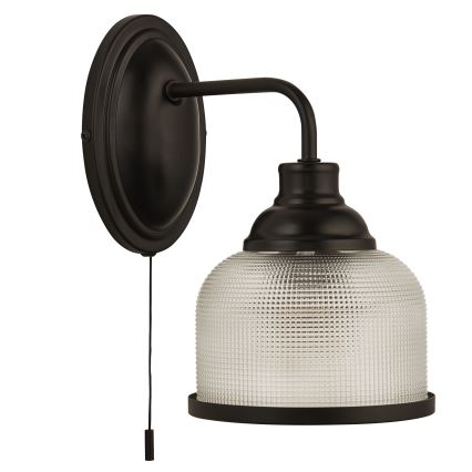 Searchlight - Vägglampa BISTRO 1xE27/60W/230V svart
