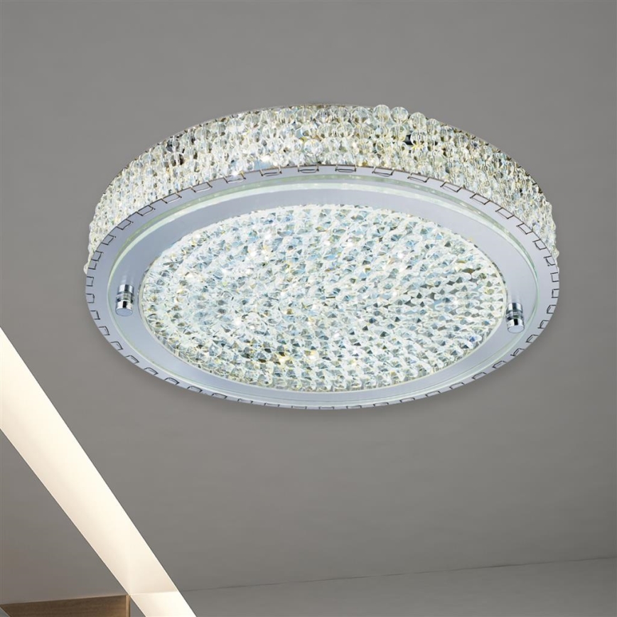 Searchlight - LED taklampa FLUSH LED/24W/230V diameter 40 cm krom