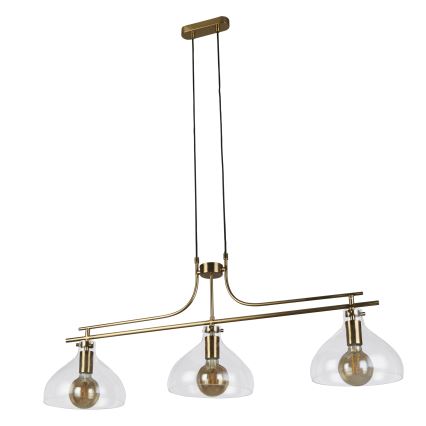 Searchlight - Ljuskrona med textilsladd MARGARITA 3xE27/60W/230V mässing