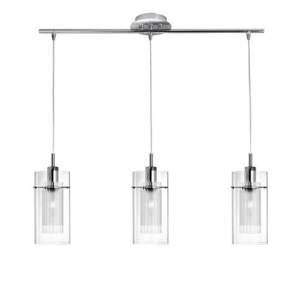 Searchlight - Ljuskrona med upphängningsrem DUO 3xE14/60W/230V skinande krom
