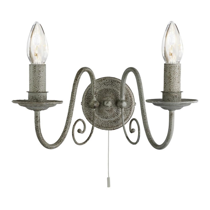 Searchlight 3362-2GY - Väggbelysning GREYTHORNE 2xE14/40W/230V