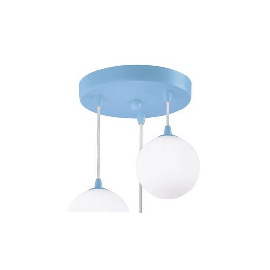 Searchlight - Ljuskrona med upphängningsrem NOVELTY 3xG9/33W/230V blå