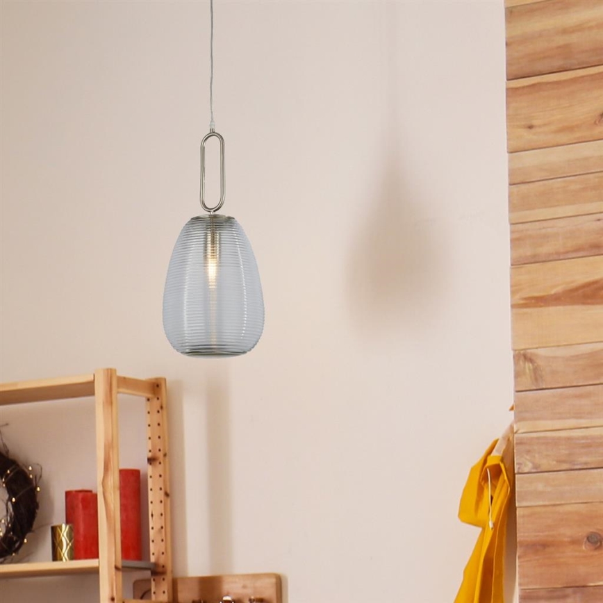 Searchlight - Ljuskrona med upphängningsrem ELIXIR 1xE27/60W/230V genomskinlig