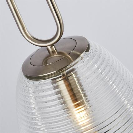Searchlight - Ljuskrona med upphängningsrem ELIXIR 1xE27/60W/230V genomskinlig