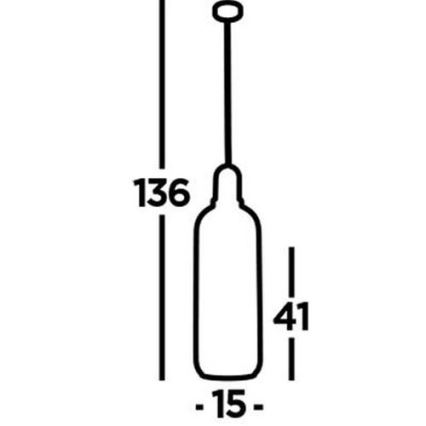 Searchlight - Ljuskrona med upphängningsrem PIPETTE 1xE27/60W/230V shiny