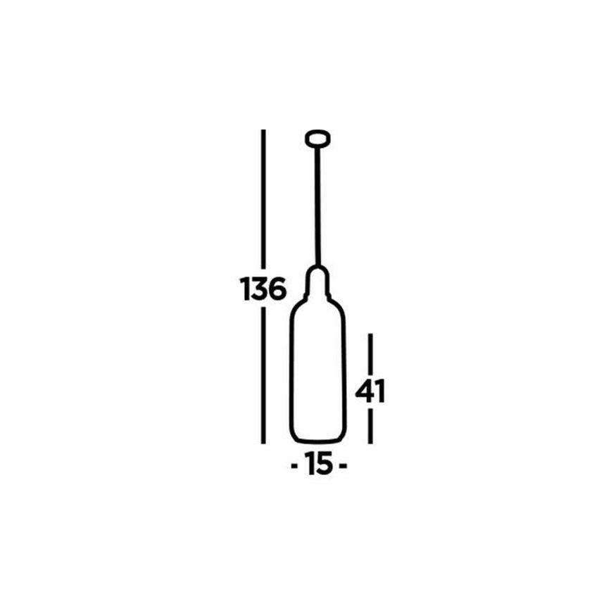 Searchlight - Ljuskrona med upphängningsrem PIPETTE 1xE27/60W/230V shiny