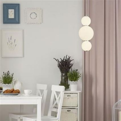 Searchlight-LED Ljuskrona med upphängning SNOWBALL LED/18W/230V