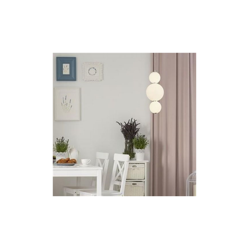 Searchlight-LED Ljuskrona med upphängning SNOWBALL LED/18W/230V