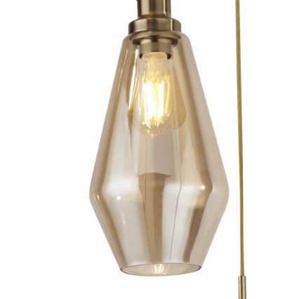 Searchlight - Ljuskrona med upphängningsrem MIA 3xE27/60W/230V mässing