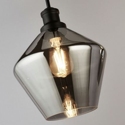 Searchlight - Ljuskrona med upphängningsrem MIA 3xE27/60W/230V svart