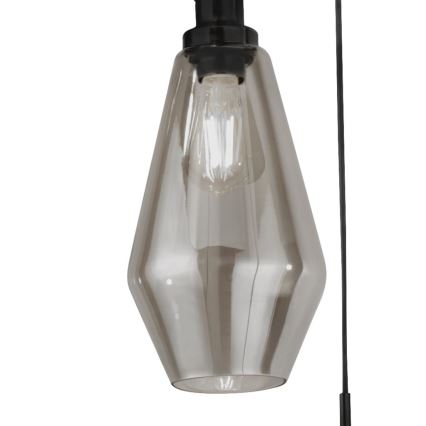 Searchlight - Ljuskrona med upphängningsrem MIA 3xE27/60W/230V svart