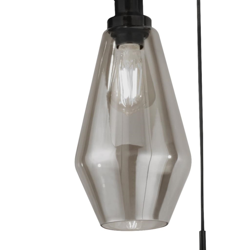 Searchlight - Ljuskrona med upphängningsrem MIA 3xE27/60W/230V svart