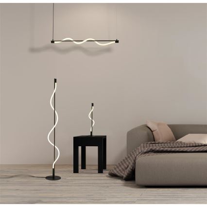 Searchlight - LED ljuskrona med textilsladd SERPENT LED/15W/230V svart