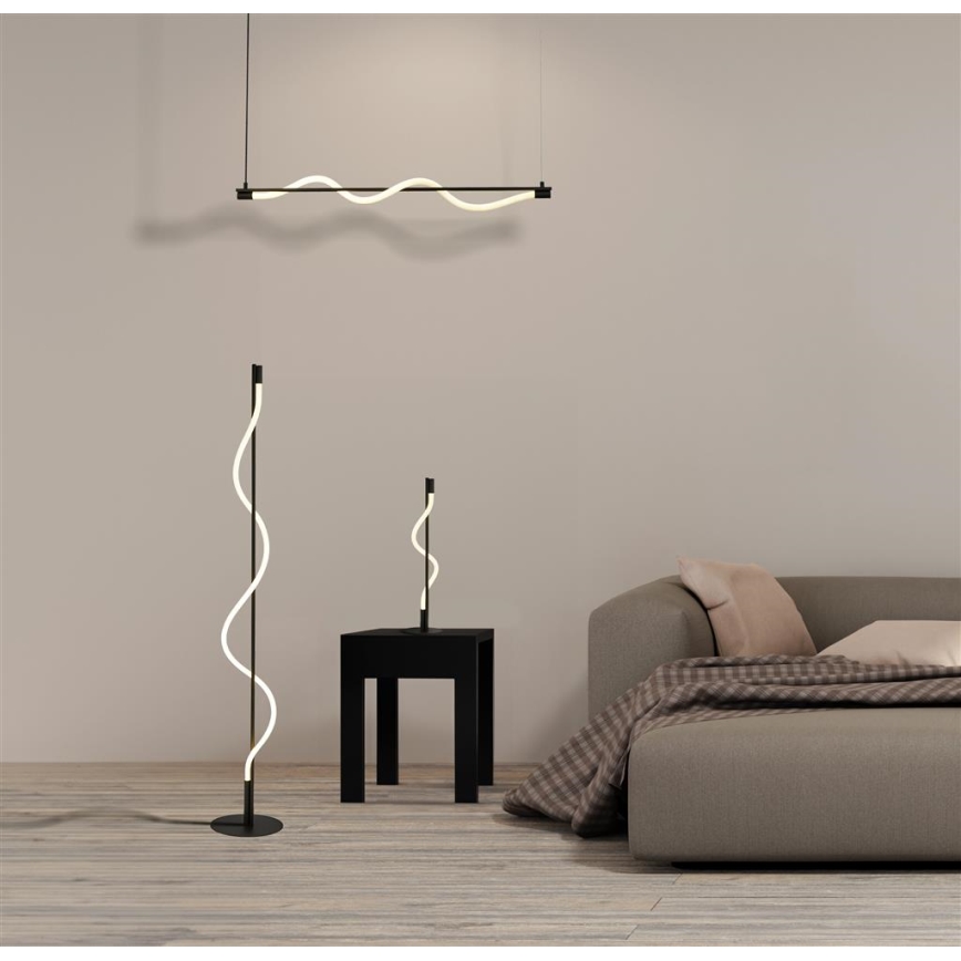 Searchlight - LED ljuskrona med textilsladd SERPENT LED/15W/230V svart
