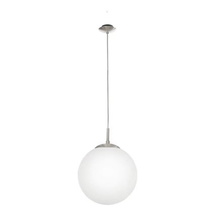 Searchlight - Ljuskrona med upphängningsrem ATOM 1xE27/60W/230V vit/skinande krom
