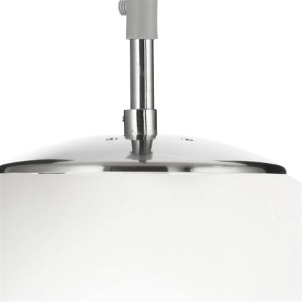 Searchlight - Ljuskrona med upphängningsrem ATOM 1xE27/60W/230V vit/skinande krom