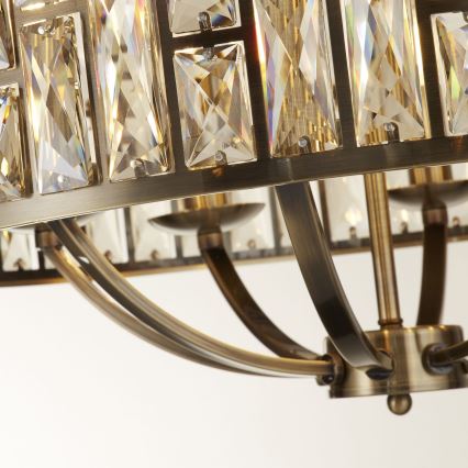 Searchlight - Ljuskrona på kedja BIJOU 8xE14/60W/230V diameter 64 cm mässing