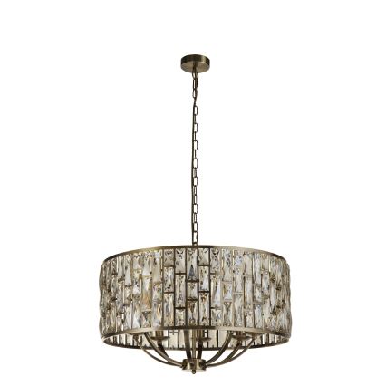 Searchlight - Ljuskrona på kedja BIJOU 8xE14/60W/230V diameter 64 cm mässing