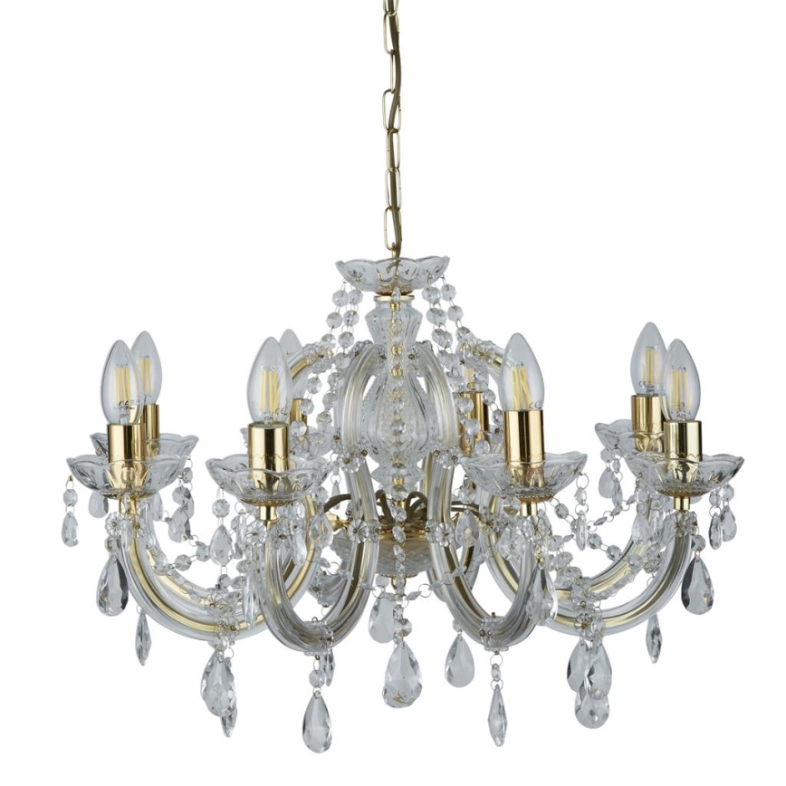 Searchlight 699-8 - Kristallkrona med kedja MARIE 8xE14/40W/230V