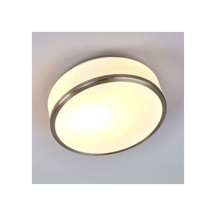 Searchlight 7039-28SS - Badrumsbelysning tak DISC 2xE27/60W/230V IP44