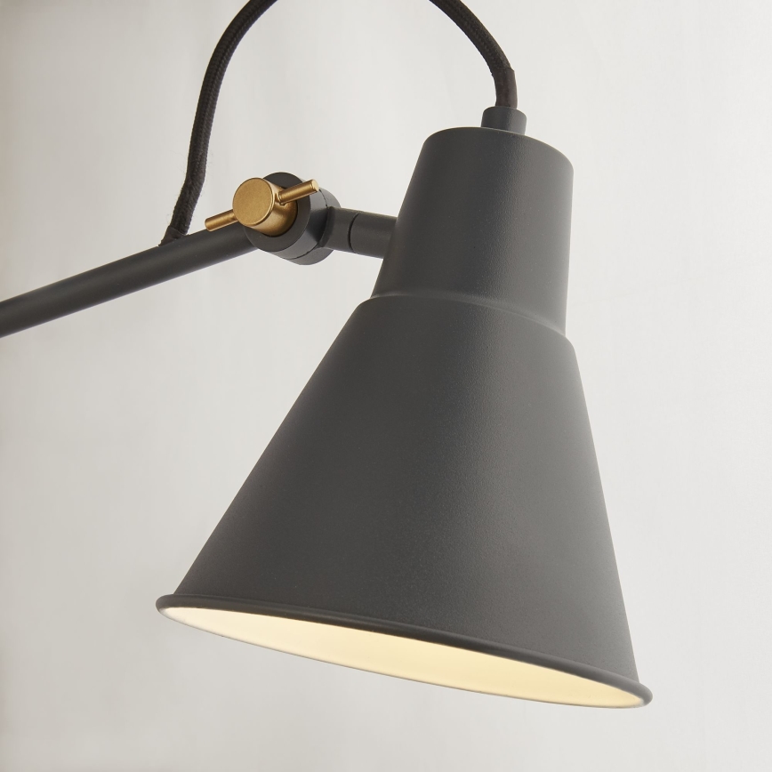 Searchlight - Dimbar vägglampa SWING ARM 1xE27/20W/230V antracit