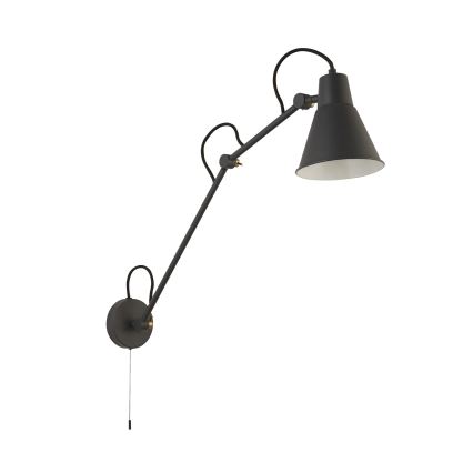 Searchlight - Dimbar vägglampa SWING ARM 1xE27/20W/230V antracit
