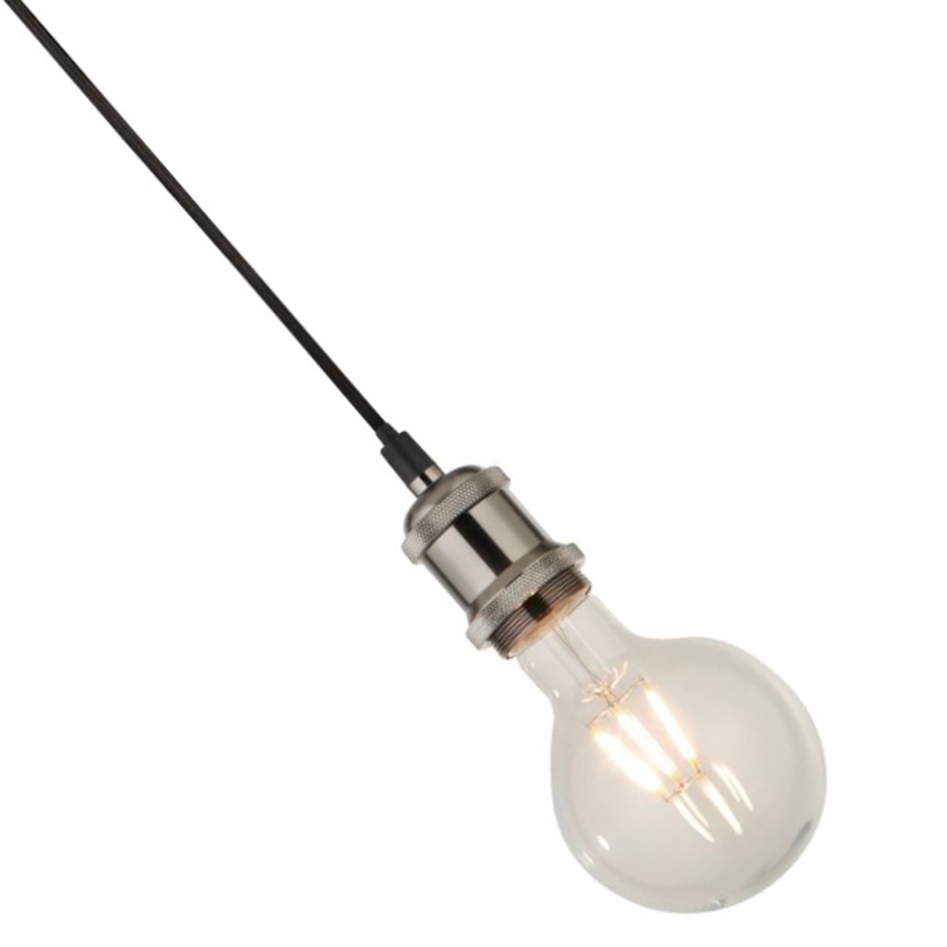 Searchlight - Taklampa med vajer SUSPENSION 1xE27/60W/230V silver