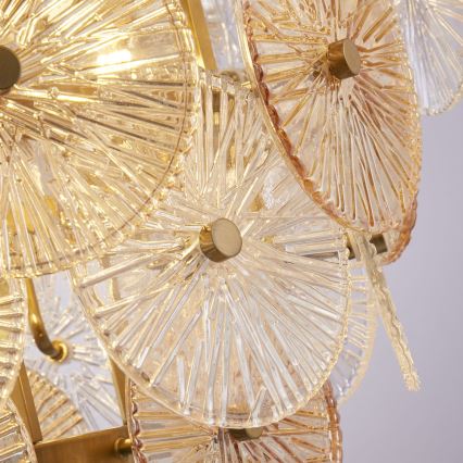 Searchlight - Ljuskrona på kedja WAGON WHEEL 9xG9/33W/230V diameter 64 cm brons