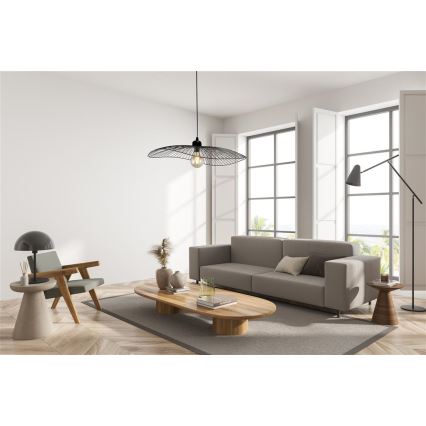 Searchlight - Ljuskrona med textilsladd WAVE 1xE27/60W/230V svart