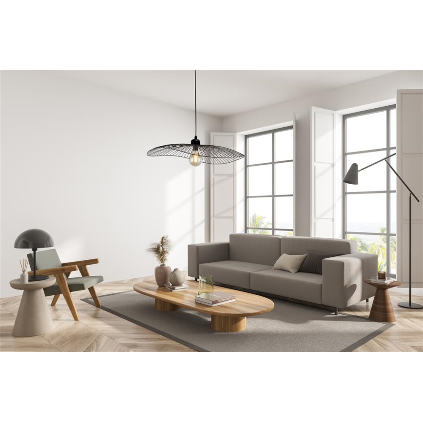 Searchlight - Ljuskrona med textilsladd WAVE 1xE27/60W/230V svart