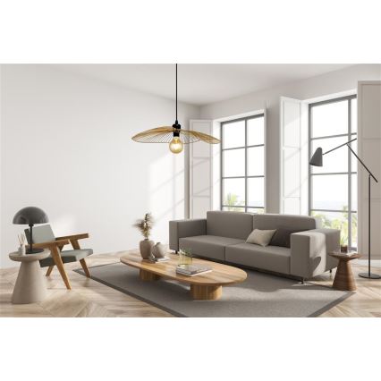 Searchlight - Ljuskrona med textilsladd WAVE 1xE27/60W/230V guld