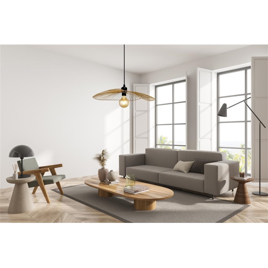 Searchlight - Ljuskrona med textilsladd WAVE 1xE27/60W/230V guld