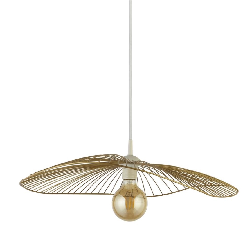 Searchlight - Ljuskrona med textilsladd WAVE 1xE27/60W/230V guld