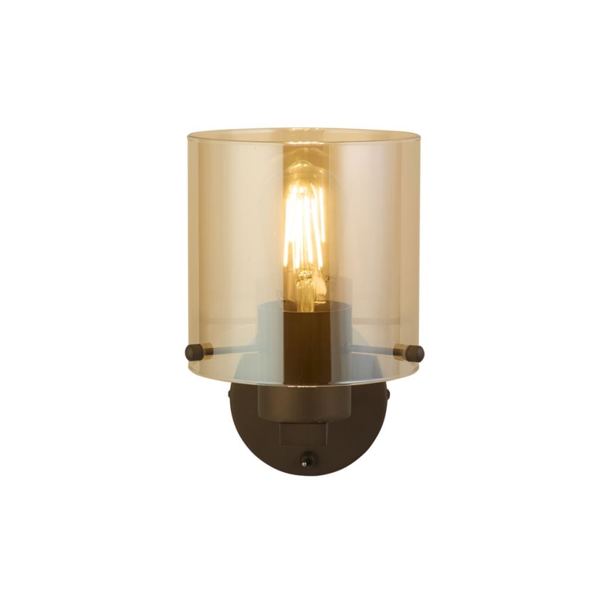 Searchlight - Vägglampa SWEDEN 1xE27/60W/230V brun/rökfärgad