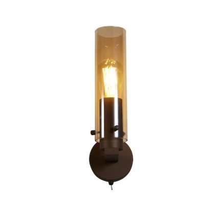 Searchlight - Vägglampa SWEDEN 1xE27/60W/230V brun/rökfärgad