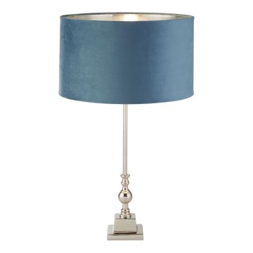 Searchlight - Bordslampa WHITBY 1xE27/10W/230V blå/skinande krom